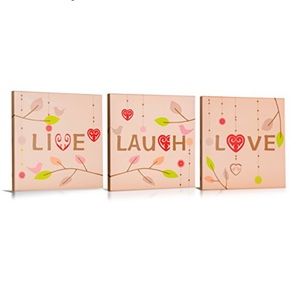 Canvas Gallery Wrapped Art Decor, Live/Love/Laugh
